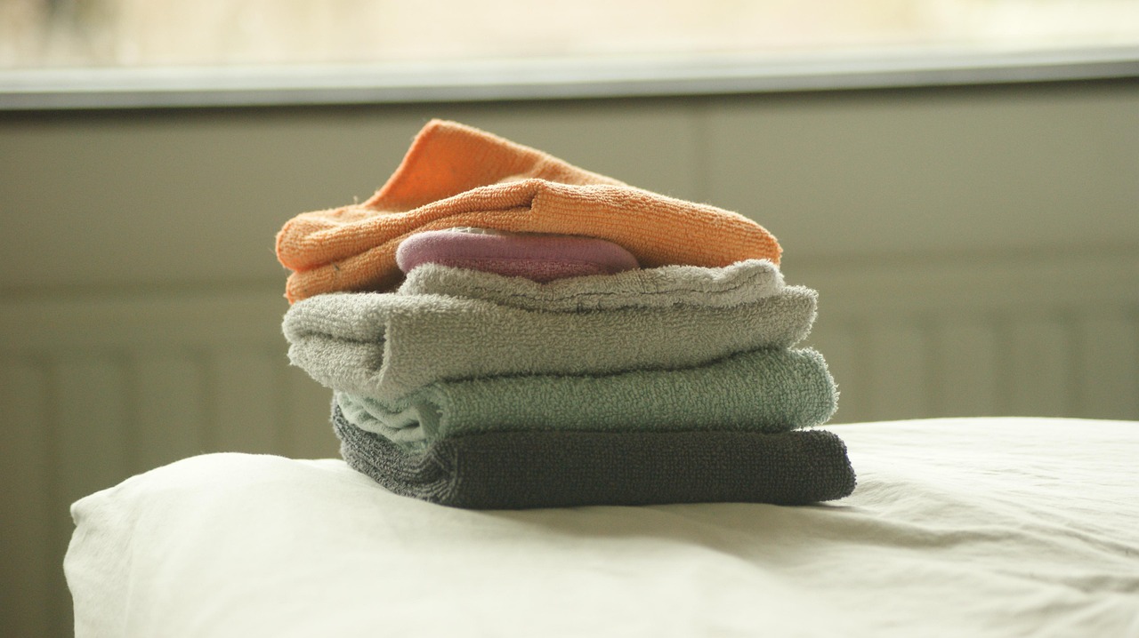 Stack of folded crib sheets
