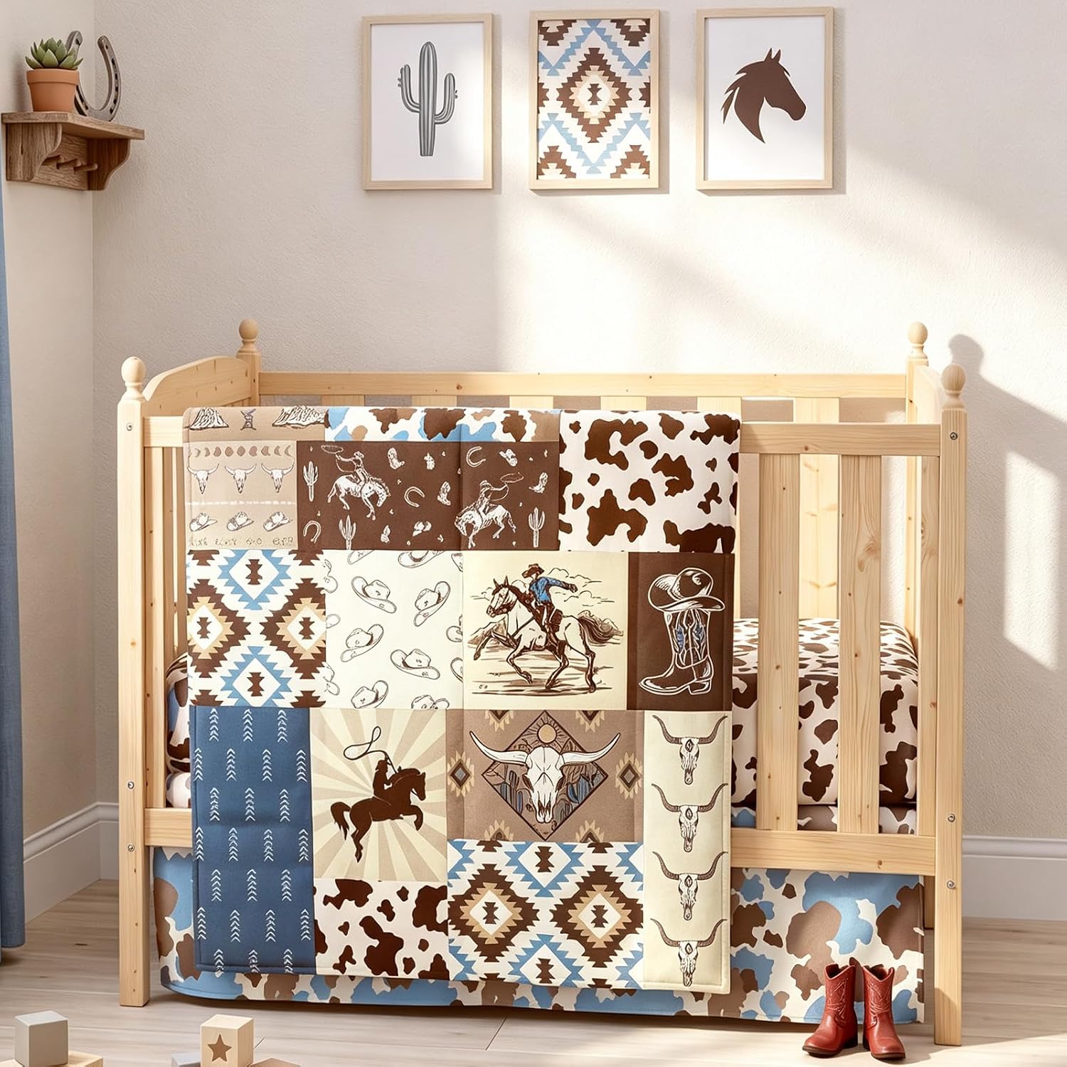 Peryiter 3 Pcs Watercolor Dragon Crib Sheet Set Baby Crib Bedding Set Includes 52"x28" Fitted - Image 8