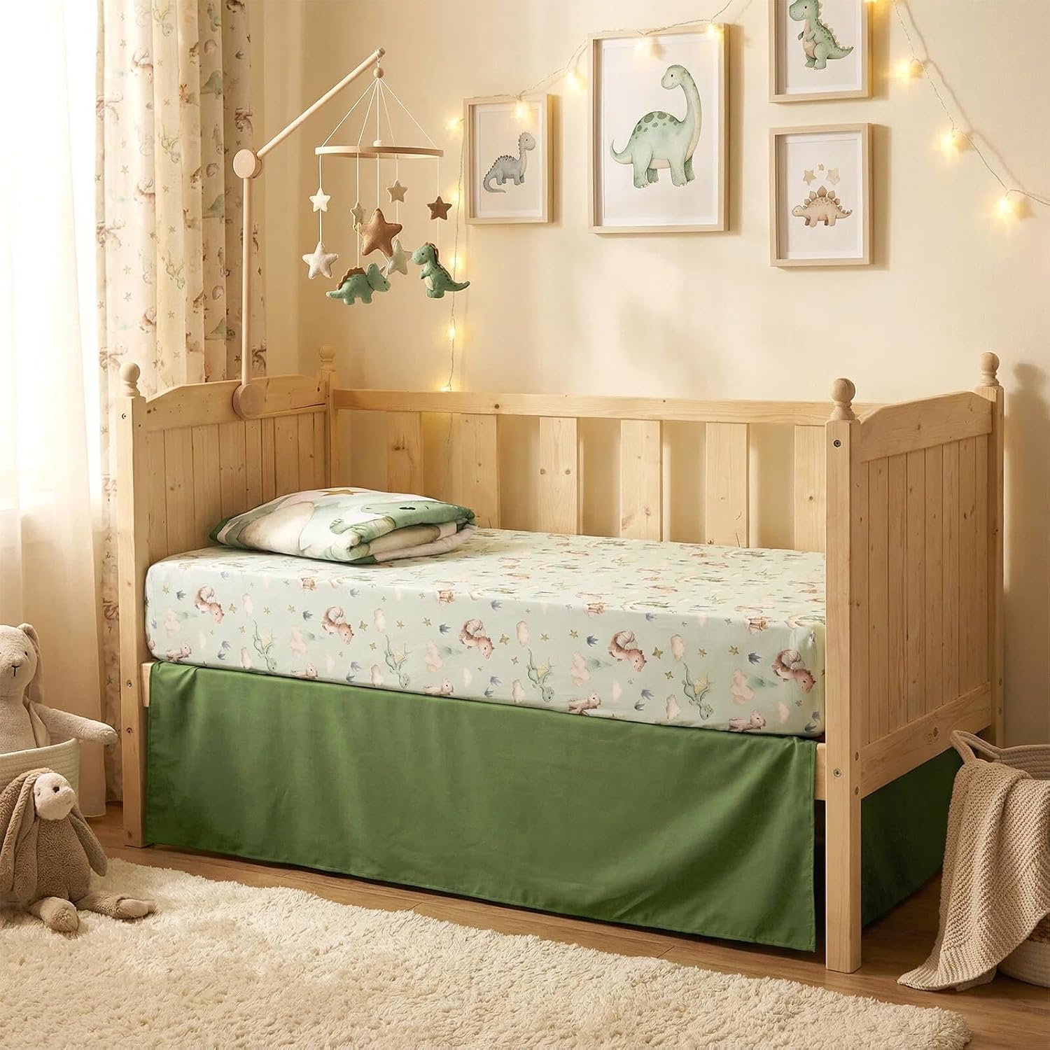 Peryiter 3 Pcs Watercolor Dragon Crib Sheet Set Baby Crib Bedding Set Includes 52"x28" Fitted - Image 4