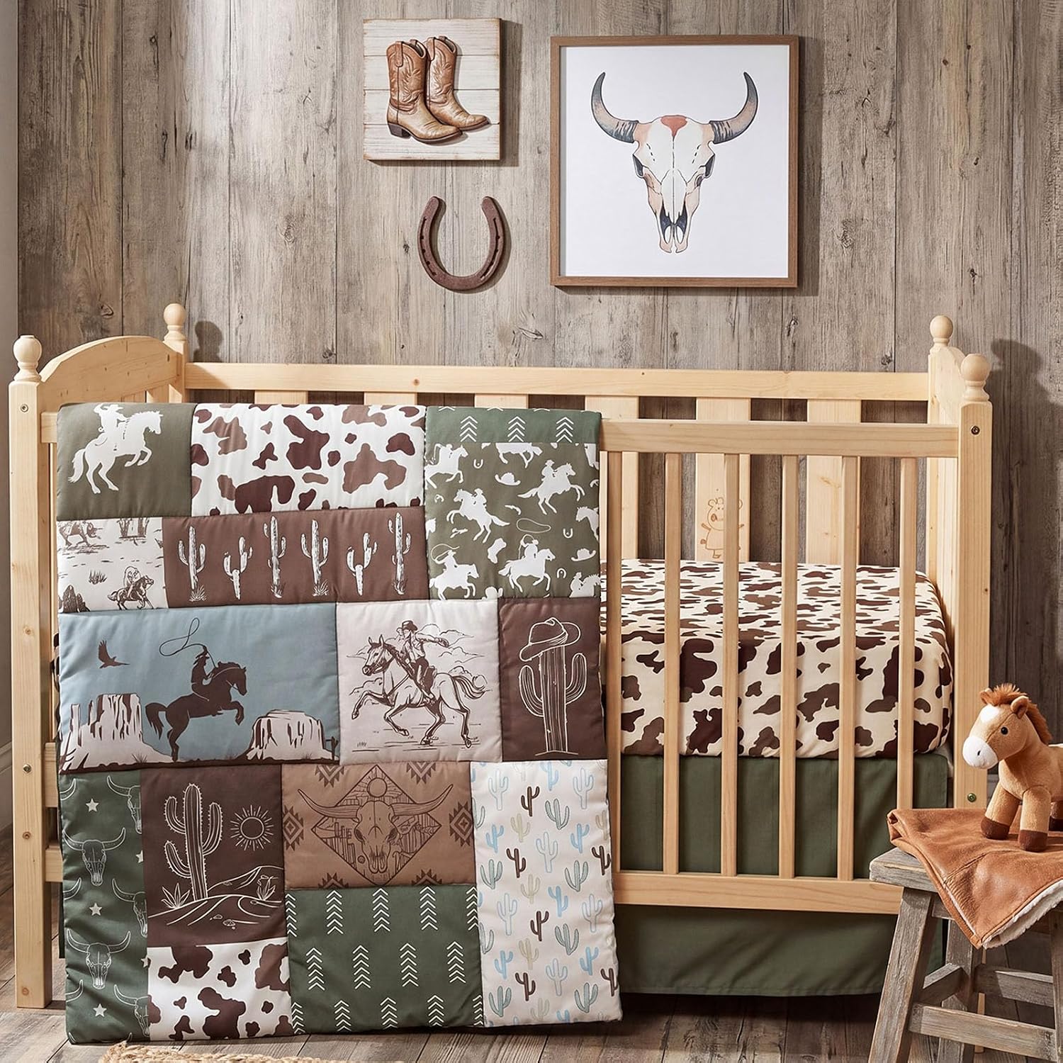 Peryiter 3 Pcs Watercolor Dragon Crib Sheet Set Baby Crib Bedding Set Includes 52"x28" Fitted - Image 9
